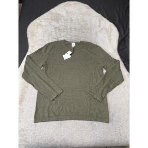 New Gap Mens Green Crewneck Sweatshirt Size Small Cotton Linen